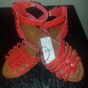 Women's Red Strappy Sandals Size 8